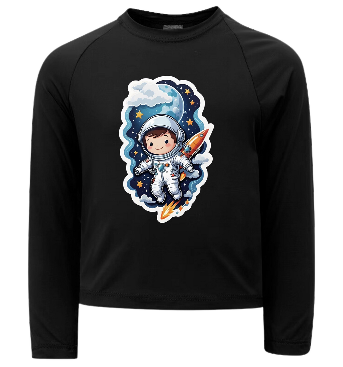 Camiseta Menino Astronauta Explorando O Espaço Térmica Juvenil Infantil Proteção Solar Uv 50+ Estampada - 07