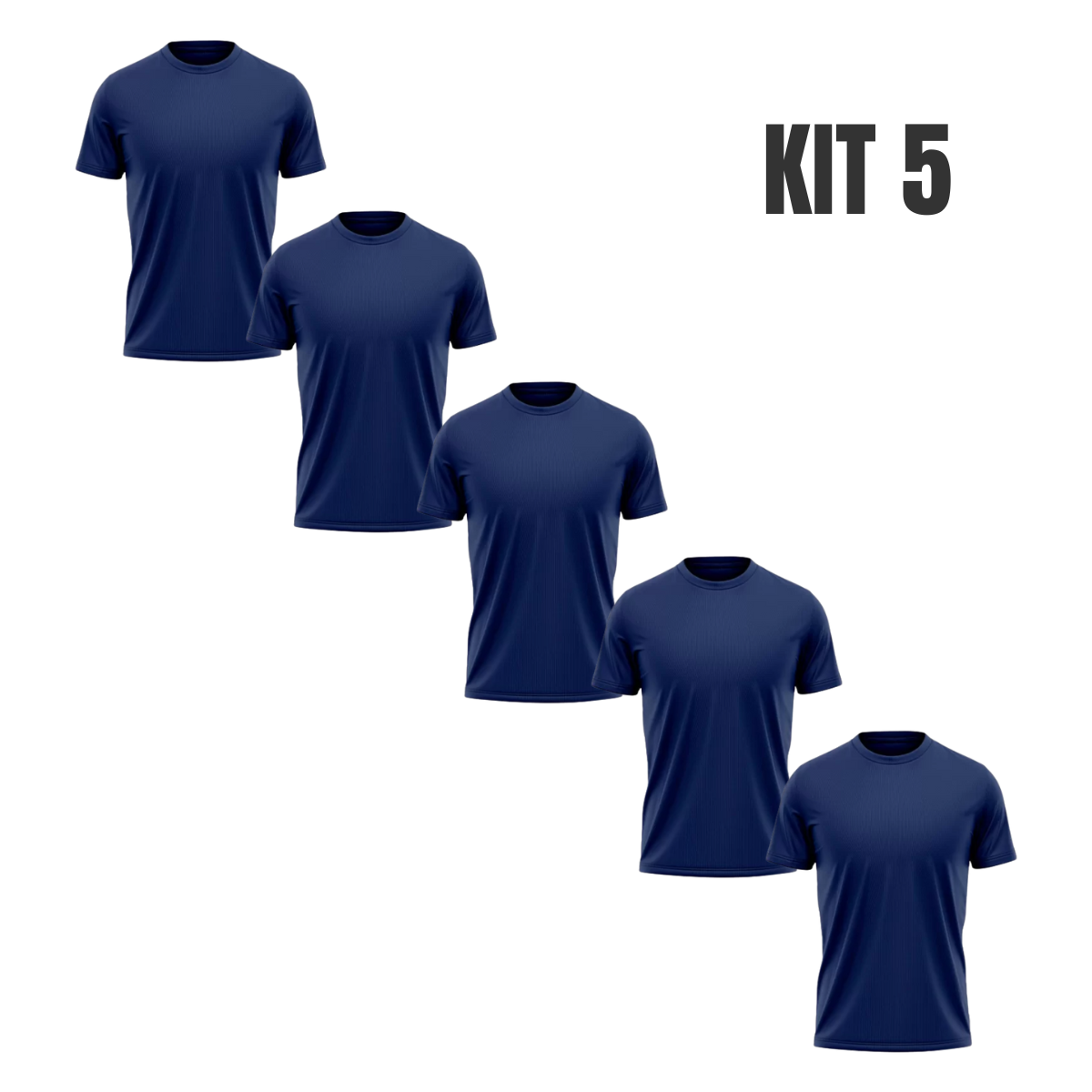 kit 5 camisas térmicas com proteção uv manga curta azul marinho