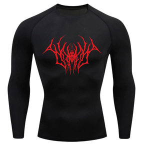 Camiseta Compressão Proteção Uv Estampada Na Frente Tecido Gelado Segunda Pele Manga Longa Cyber Tribal Draion