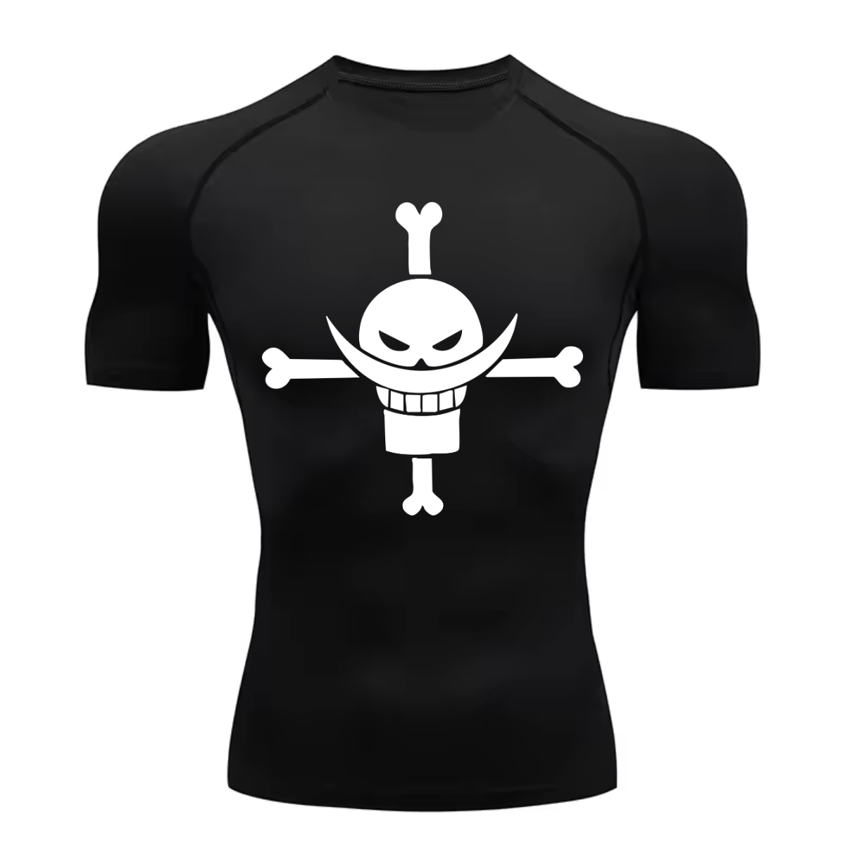 Camiseta Curta Compressão Proteção UV Barba Branca Frente