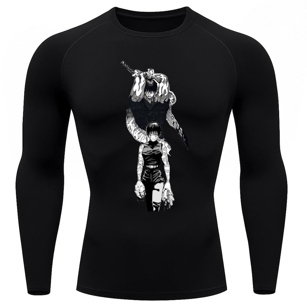 Camiseta Compressão Proteção Uv 50+ Manga Longa Jujutsu Kaisen Toji Zenin Behind Rash Guard