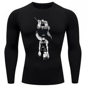 Camiseta Compressão Proteção Uv 50+ Manga Longa Jujutsu Kaisen Toji Zenin Behind Rash Guard