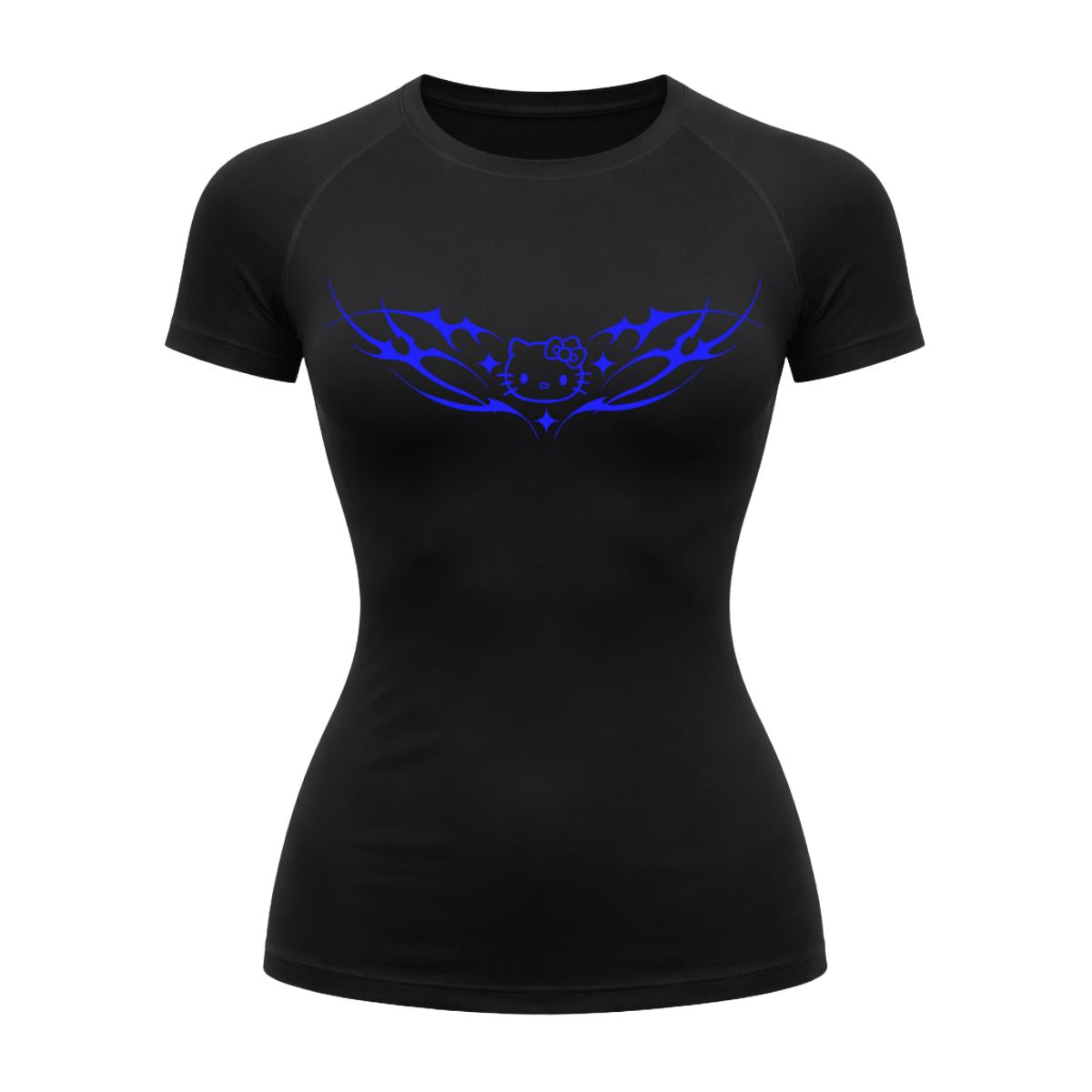 Camiseta Compressão Uv Manga Curta Cyber Tribal Angel Hello Kitty Rash Guard