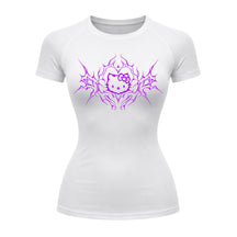 Camiseta Compressão Uv Manga Curta Cyber Tribal Black Heart Hello Kitty Rash Guard
