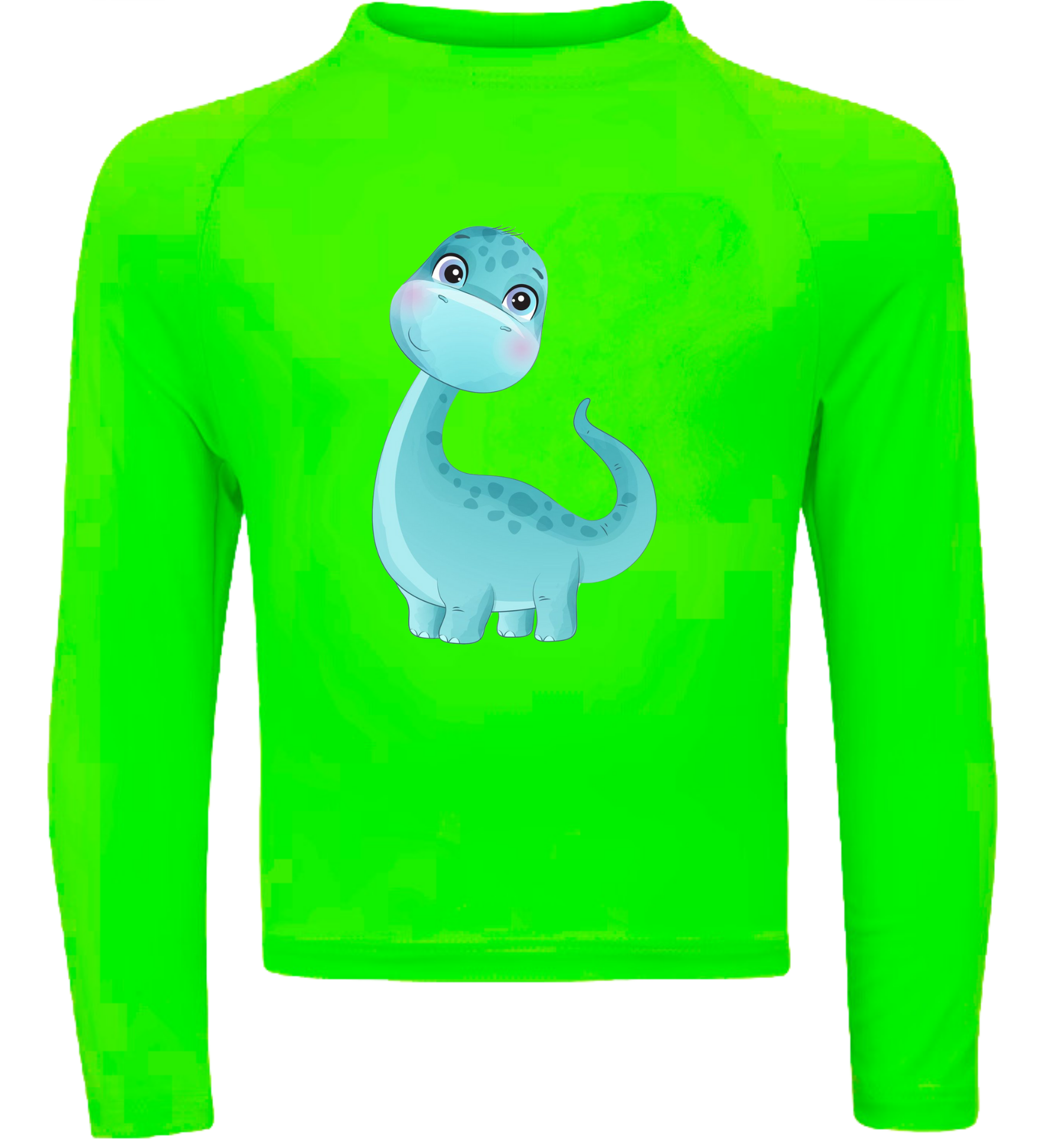 Camiseta Dinossauro Fofinho Azul Térmica Juvenil Infantil Proteção Solar Uv 50+ Estampada - 01