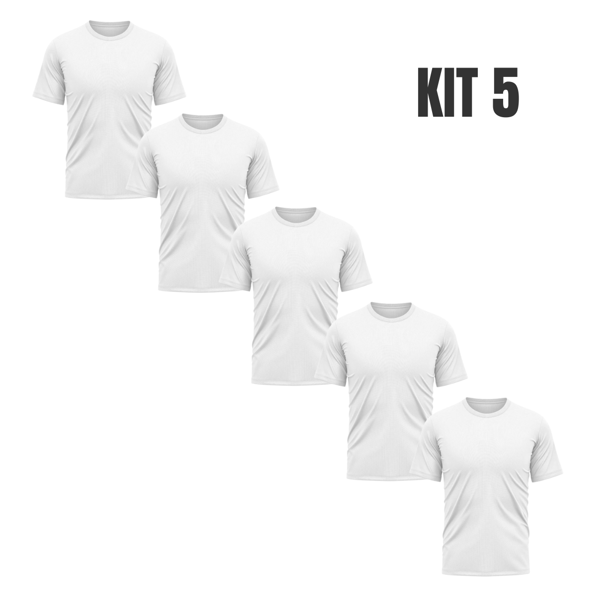 kit 5 camisas térmicas com proteção uv manga curta branca