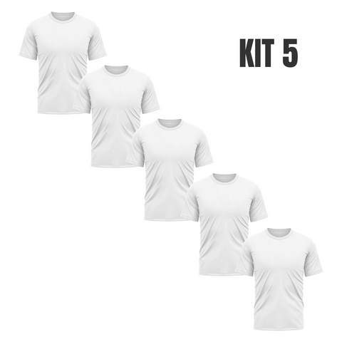 kit 5 camisas térmicas com proteção uv manga curta branca
