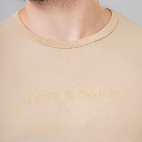 Camiseta Básica algodão Bege Estampa Atoomic