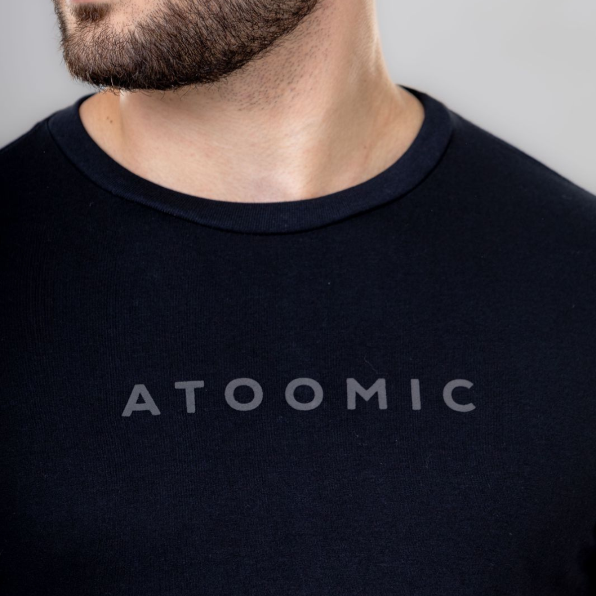 Camiseta Básica de algodão Preto Estampa Atoomic