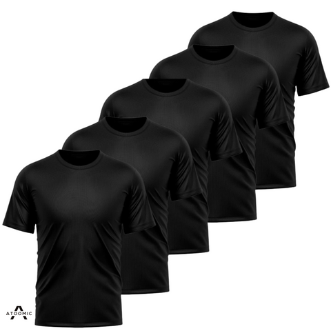 kit 5 camisas térmicas com proteção uv manga curta preto