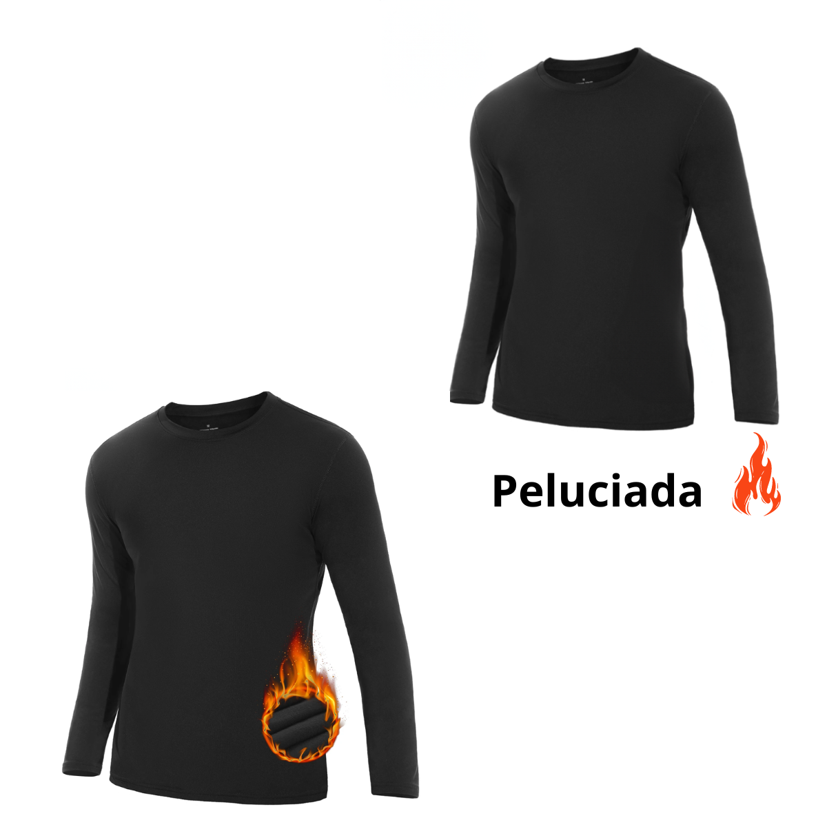 Kit 2 Camisa Térmica Masculina Peluciada Manga Longa Segunda Pele