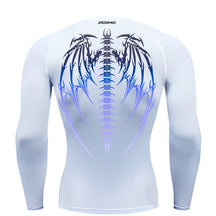 Camiseta Compressão Manga Longa Cyber Tribal Dark Metal Degradê
