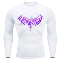 Camiseta Compressão Manga Longa Cyber Tribal Dark Metal Degradê