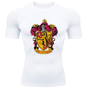 Camiseta Compressão Manga Curta Proteção UV Harry Potter Rash Guard