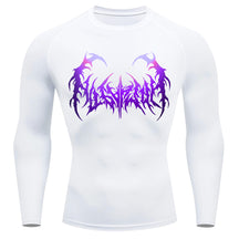 Camiseta Compressão Manga Longa Cyber Tribal Dark Metal Degradê