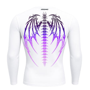 Camiseta Compressão Manga Longa Cyber Tribal Dark Metal Degradê