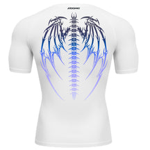 Camiseta Compressão Manga Curta Cyber Tribal Degradê Estilo Futurista Moda Alternativa Rash Guard