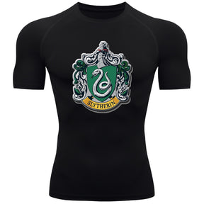 Camiseta Compressão Manga Curta Proteção UV Harry Potter Rash Guard
