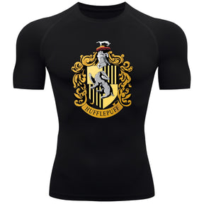 Camiseta Compressão Manga Curta Proteção UV Harry Potter Rash Guard