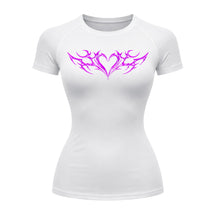 Camiseta Compressão Uv Manga Curta Cyber Tribal Coração Rash Guard