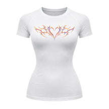 Camiseta Compressão Uv Manga Curta Cyber Tribal Coração Rash Guard