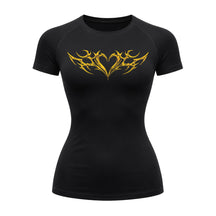 Camiseta Compressão Uv Manga Curta Cyber Tribal Coração Rash Guard