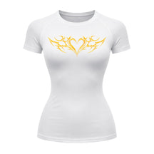 Camiseta Compressão Uv Manga Curta Cyber Tribal Coração Rash Guard