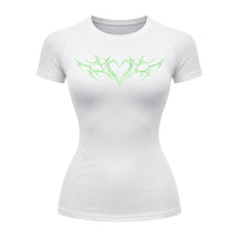 Camiseta Compressão Uv Manga Curta Cyber Tribal Coração Rash Guard