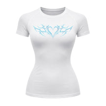 Camiseta Compressão Uv Manga Curta Cyber Tribal Coração Rash Guard