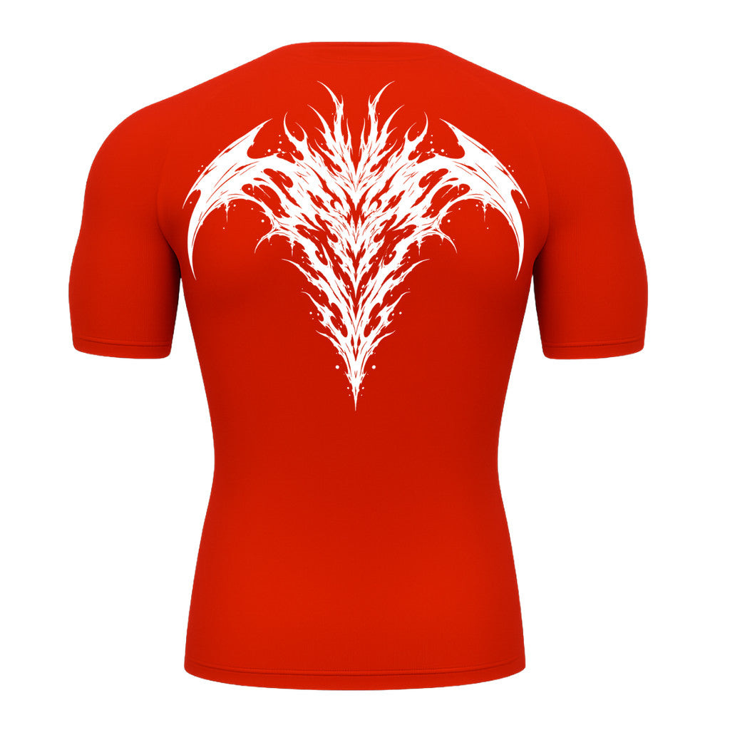 Camiseta Compressão Uv 50+ Manga Curta Cyber Tribal Atoomic Dark Vortex Sigil Rash Guard