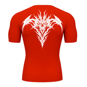 Camiseta Compressão Uv 50+ Manga Curta Cyber Tribal Atoomic Dark Vortex Sigil Rash Guard