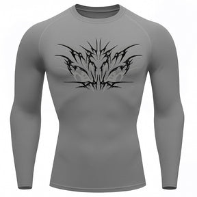 Camiseta Compressão Uv 50+ Manga Longa Cyber Tribal Null Form Rash Guard
