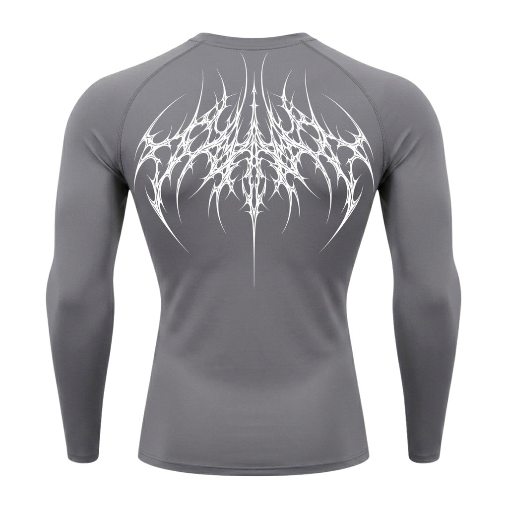 Camiseta Compressão Uv 50+ Manga Longa Cyber Tribal Atoomic Veins Structure Rash Guard