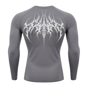 Camiseta Compressão Uv 50+ Manga Longa Cyber Tribal Atoomic Veins Structure Rash Guard