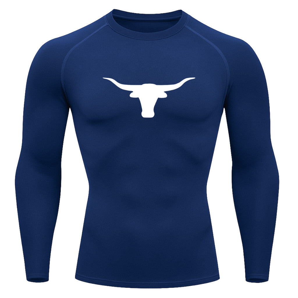 Camiseta Compressão Uv Manga Longa Estampa Da Roça Marca Do Touro Alpha Rash Guard