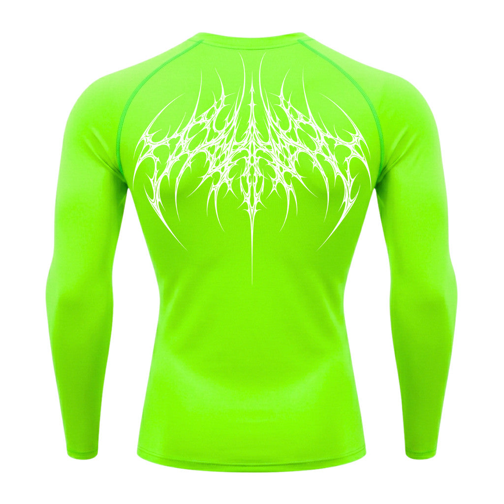 Camiseta Compressão Uv 50+ Manga Longa Cyber Tribal Atoomic Veins Structure Rash Guard