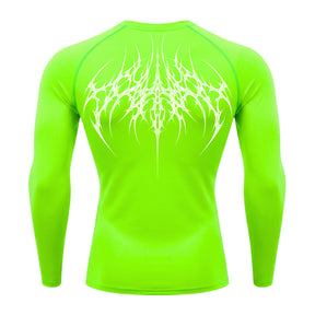 Camiseta Compressão Uv 50+ Manga Longa Cyber Tribal Atoomic Veins Structure Rash Guard