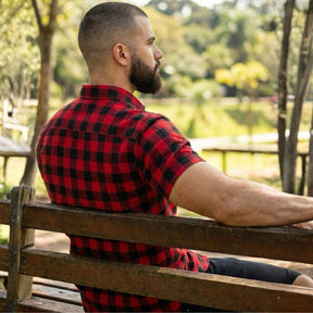 Camisa Unissex Xadrez Várias Cores Manga Curta Slim