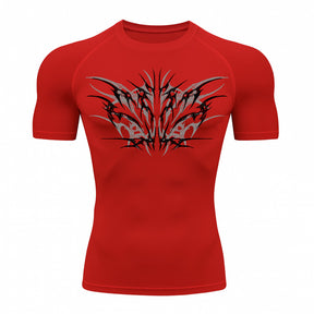 Camiseta Compressão Uv 50+ Manga Curta Cyber Tribal Null Form Rash Guard