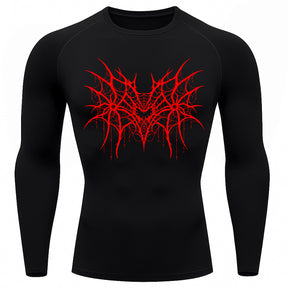 Camiseta Compressão Uv 50+ Manga Longa Cyber Tribal Spider Symmetric Web Rash Guard