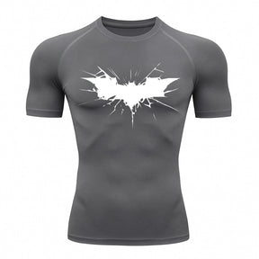 Camiseta Compressão Proteção Uv 50+ Manga Curta Batman Shadow Break Academia Rash Guard
