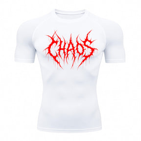 Camiseta Compressão Uv 50+ Manga Curta Cyber Tribal Emblem Of Chaos Rash Guard