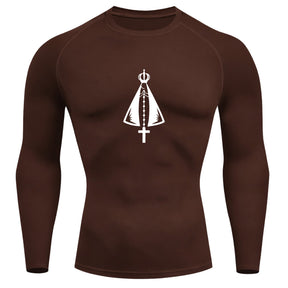 Camiseta Compressão Uv Manga Longa Estampa Da Roça Proteção Da Santa Rash Guard