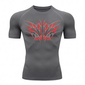 Camiseta Compressão Uv 50+ Manga Curta Cyber Tribal Null Form Rash Guard