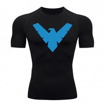 Camiseta Compressão Proteção Uv 50+ Manga Curta Asa Noturno Rash Guard