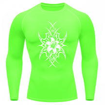 Camiseta Compressão Uv 50+ Manga Longa Cyber Tribal Dark Bloom Nature Rash Guard