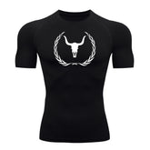 Camiseta Compressão Uv Manga Curta Estampa Da Roça Victory Crest Rash Guard