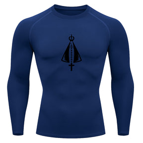 Camiseta Compressão Uv Manga Longa Estampa Da Roça Proteção Da Santa Rash Guard