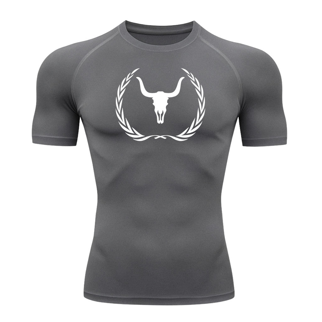 Camiseta Compressão Uv Manga Curta Estampa Da Roça Victory Crest Rash Guard