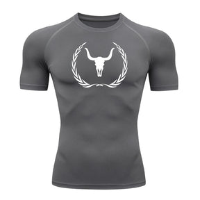 Camiseta Compressão Uv Manga Curta Estampa Da Roça Victory Crest Rash Guard
